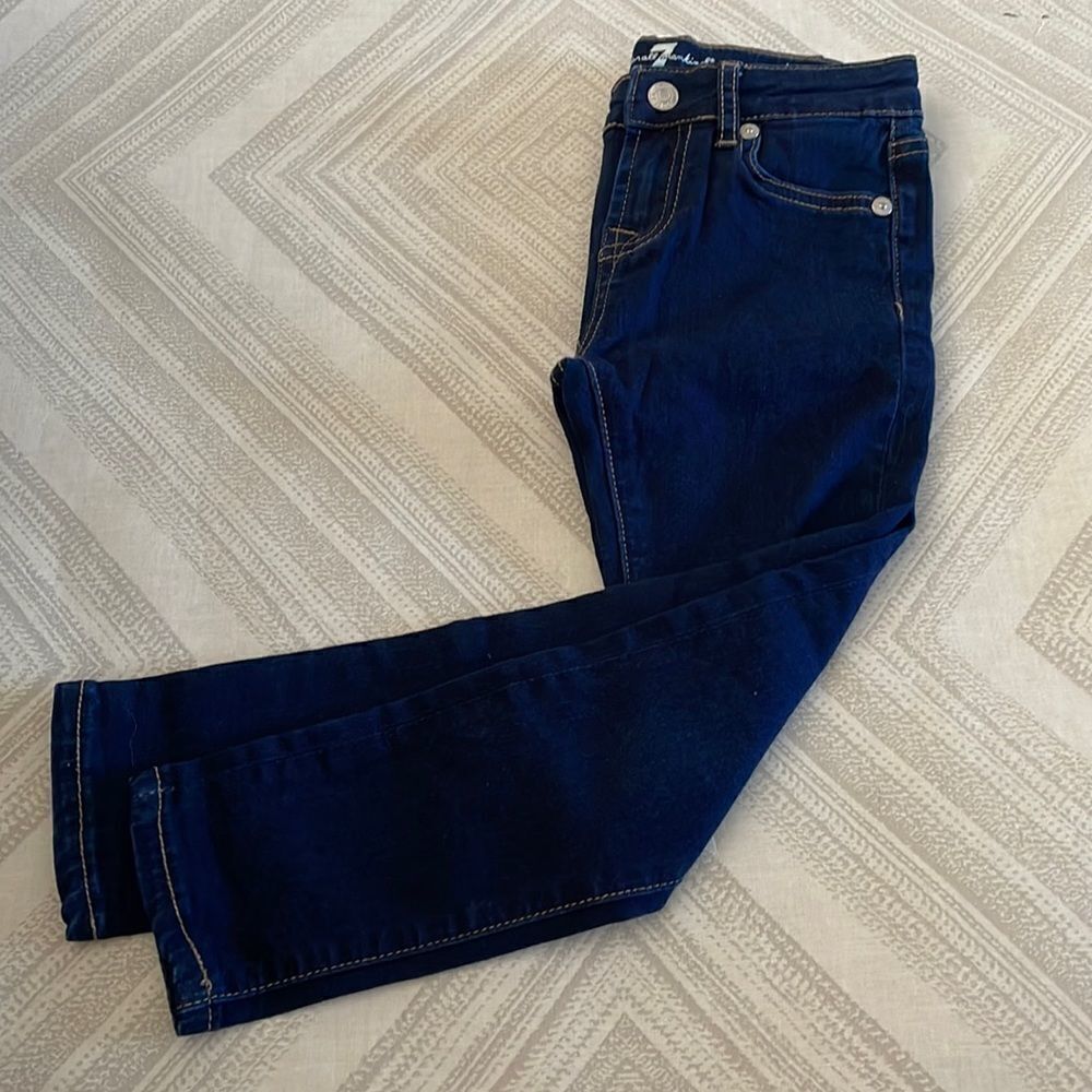74AMK Girls Dark Blue Adjustable Waist Skinny Jeans